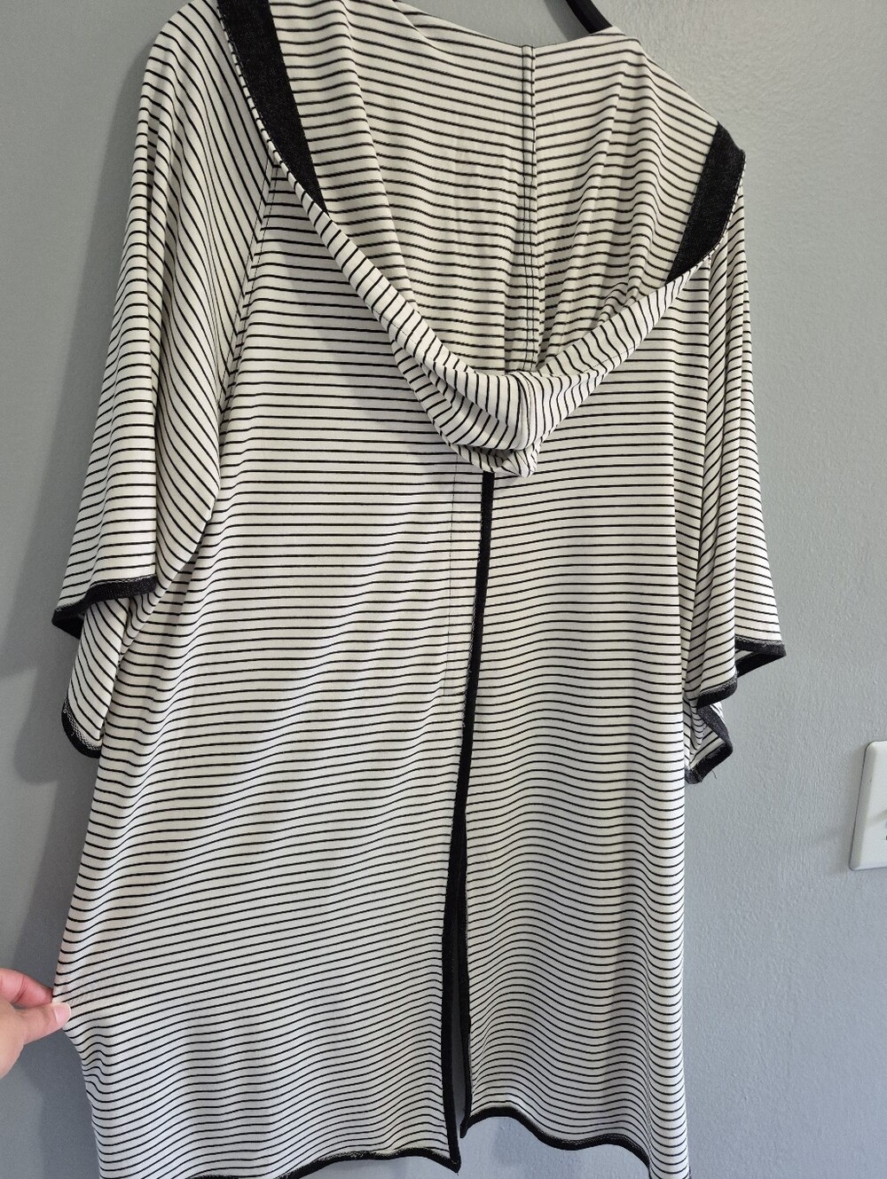 CAPOTE Striped Open-Front art to wear Laganlook long sleeve Cardigan Medium NWT - Picture 4 of 10